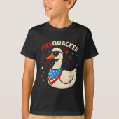 5月のおもしろいパーティー男達の4番目のFireacker Goose Tシャツ (正面)
