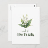 5月のすずらんの誕生花 水彩アート ポストカード (正面/裏面)