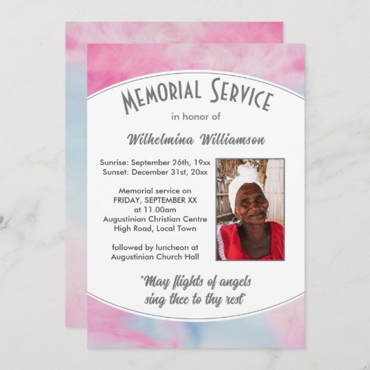 5月の天使の慰霊祭の飛行 招待状 (正面/裏面)