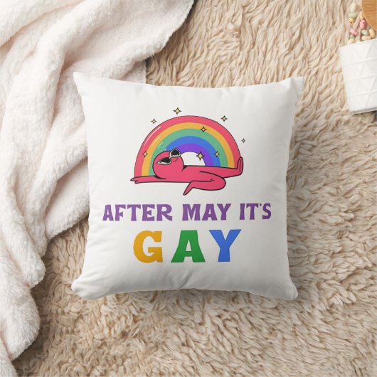 5月の後にゲイおもしろいLGBTプライド月 クッション (ブランケット)