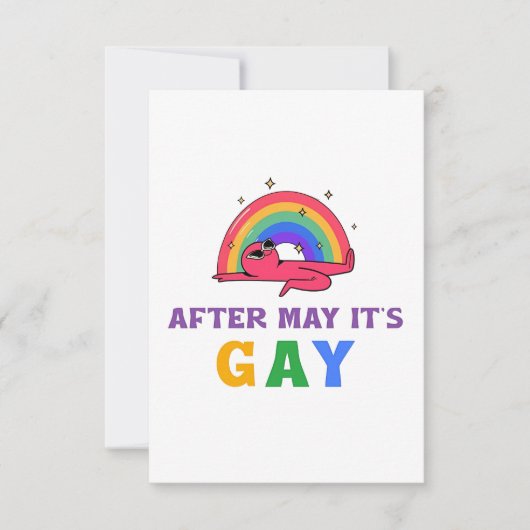 5月の後にゲイおもしろいLGBTプライド月 サンキューカード (正面)
