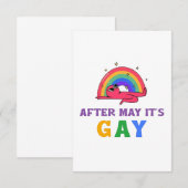 5月の後にゲイおもしろいLGBTプライド月 サンキューカード (正面/裏面)