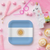 5月の日を伴うアルゼンチン国旗 ペーパープレート (パーティー)