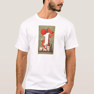 「5月の第1」構成主義のプリント Tシャツ