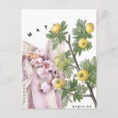 5月の花 花言葉 ユリの谷の花 イヌのサクラ ポストカード (正面)