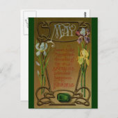5月の誕生日のエメラルドおよびアイリス ポストカード (正面/裏面)