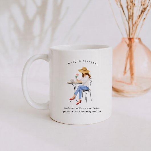 5月の誕生月ガール｜モノグラム コーヒーマグカップ