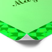 5月の誕生石イラストレーション – エメラルド ポスター (角)