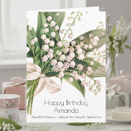 5月の誕生花のバースデーカード スズラン カード