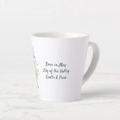 5月の誕生花の名入れフラワー カフェラテマグ (右アングル)