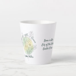 5月の誕生花の名入れフラワー カフェラテマグ
