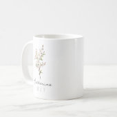 5月の誕生花+名前 - シャロウ コーヒーマグカップ (正面左)