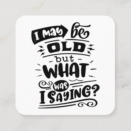 5月は古いが、私は何だったことわざおもしろい誕生日No スクエア名刺 (裏面)