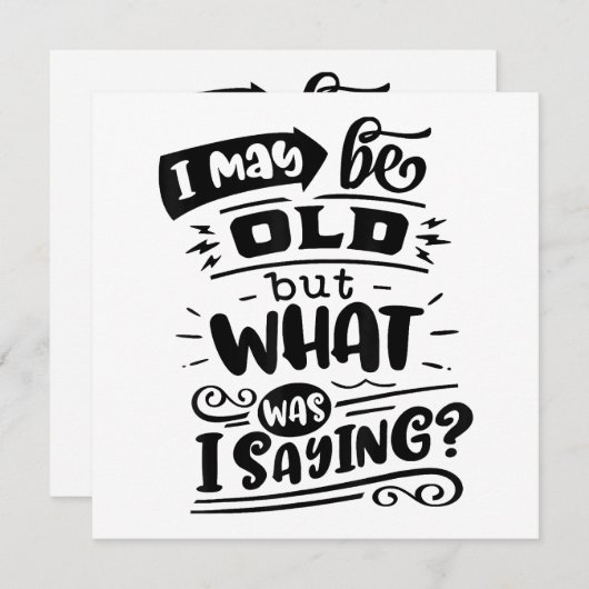 5月は古いが、私は何だったことわざおもしろい誕生日No 招待状 (正面/裏面)