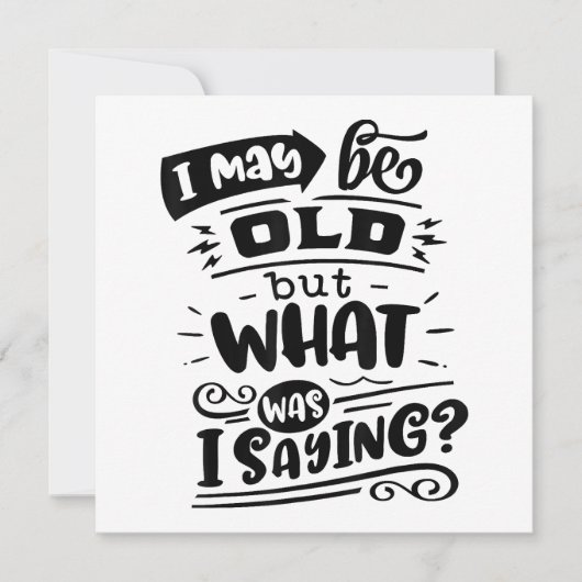 5月は古いが、私は何だったことわざおもしろい誕生日No 招待状 (正面)