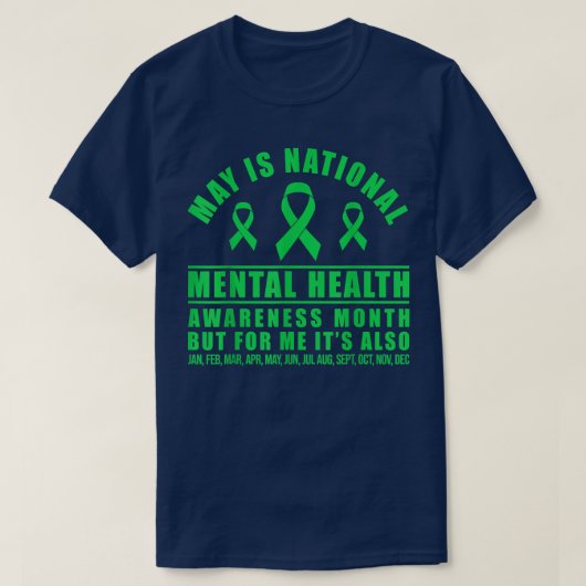 5月は国民精神衛生認識度月3156 Tシャツ (デザイン正面)