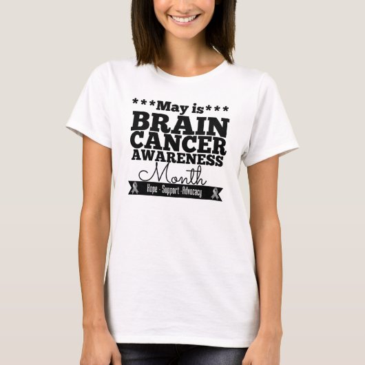 5月は脳がん認識度月 Tシャツ (正面)