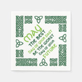 5月アイリ最高のッシュ賛美の1の緑 スタンダードカクテルナプキン (正面)