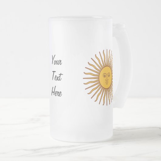 5月アルゼンチンの旗の金日曜日はガラスを飲みます フロストグラスビールジョッキ (正面右)