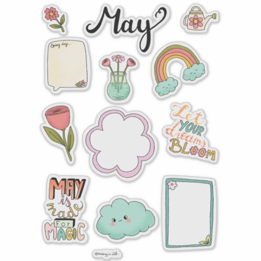 5月ステッカーシート – フレッシュ＆ブライト シール (正面)