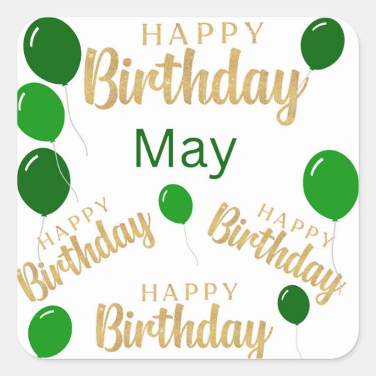 5月生まれの方お誕生日おめでとう ステッカー (正面)