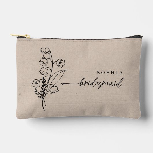5月誕生月花花嫁パーソナライズされた付 アクセサリーポーチ (正面)