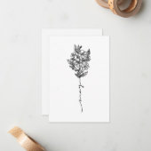 5月誕生花誕生日カード、ホーソーン花 ノートカード (正面/裏面インサイチュ)