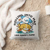 5月転がにハッピーアップのように – かわいい春犬 クッション (ブランケット)