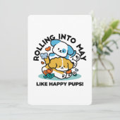 5月転がにハッピーアップのように – かわいい春犬 シーズンカード (スタンド正面)