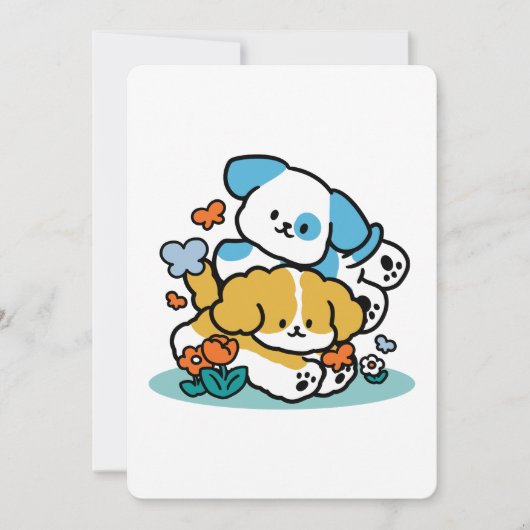 5月転がにハッピーアップのように – かわいい春犬 シーズンカード (正面)