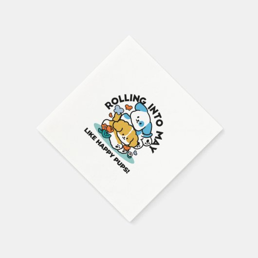5月転がにハッピーアップのように – かわいい春犬 スタンダードカクテルナプキン (角)
