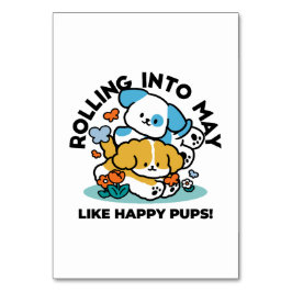 5月転がにハッピーアップのように – かわいい春犬 テーブルナンバー