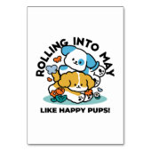 5月転がにハッピーアップのように – かわいい春犬 テーブルナンバー (正面)