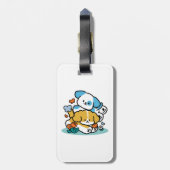 5月転がにハッピーアップのように – かわいい春犬 ラゲッジタグ (裏面縦)
