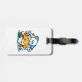 5月転がにハッピーアップのように – かわいい春犬 ラゲッジタグ (裏面横)