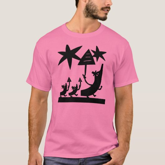 5月雨の日の傘によって歩くこと Tシャツ (正面)