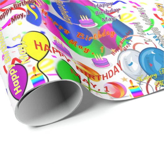 5月1日誕生日ギフト包装紙 ラッピングペーパー (ロールコーナー)