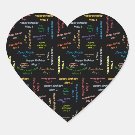 5月1日誕生日シール ハートシール (正面)