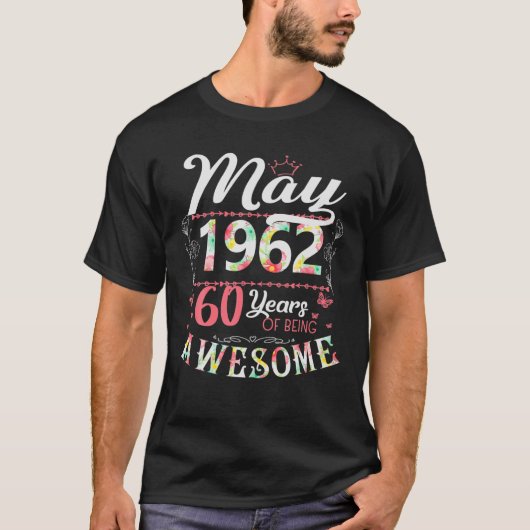 5月1日、女性向け60位の誕生日生まれ花の贈り物|過去記事 Tシャツ (正面)