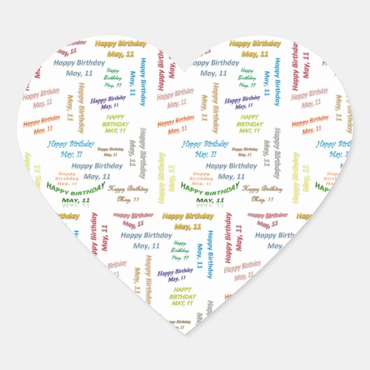 5月11日誕生日シール ハートシール (正面)