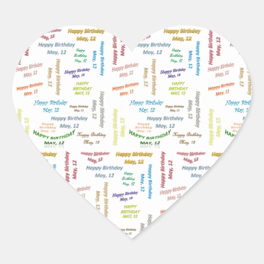 5月12日誕生日シール ハートシール (正面)