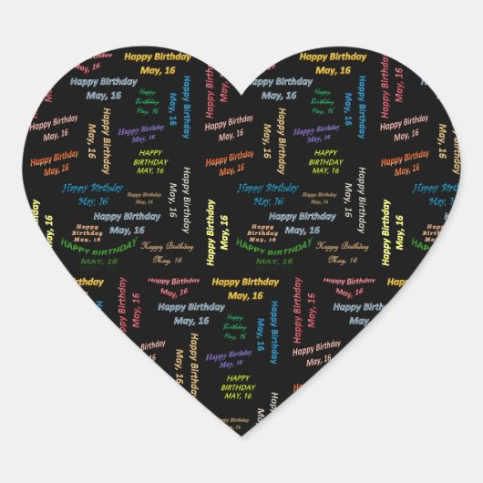 5月16日誕生日シール ハートシール (正面)