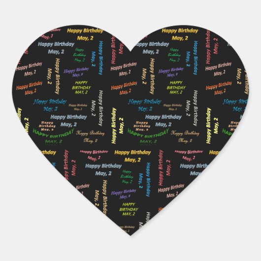 5月2日誕生日シール ハートシール (正面)