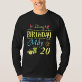 5月20日の私の誕生日です私にとって幸せなパパ Tシャツ (正面)