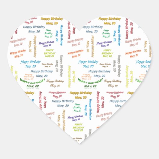 5月20日誕生日シール ハートシール (正面)