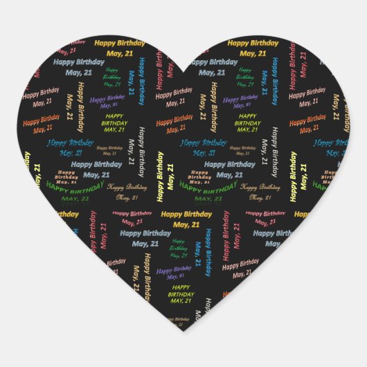 5月21日誕生日シール ハートシール (正面)