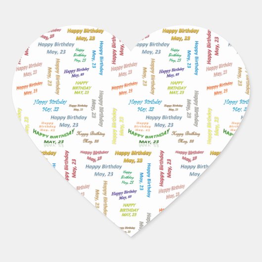 5月23日誕生日シール ハートシール (正面)