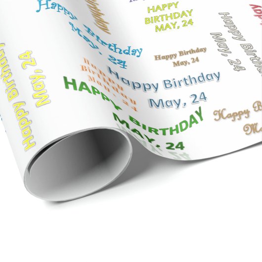 5月24日誕生日ギフト包装紙 ラッピングペーパー (ロールコーナー)