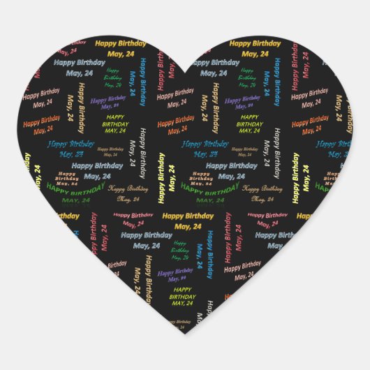 5月24日誕生日シール ハートシール (正面)