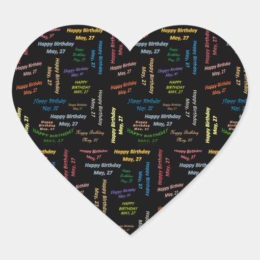 5月27日誕生日シール ハートシール (正面)